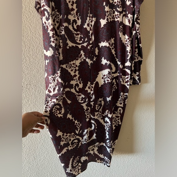 Eloquii Mock Neck Dress with Sleeve Detail Purple Multi Size 14 Brand New - Picture 10 of 15